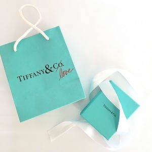 Tiffany and Co bag and box with ribbon